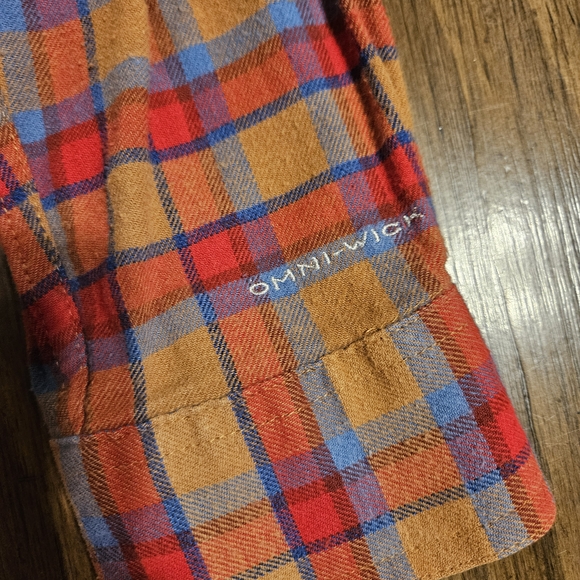 Columbia Flannel Plaid Button-Down Shirt - Red and Brown - Picture 2 of 5